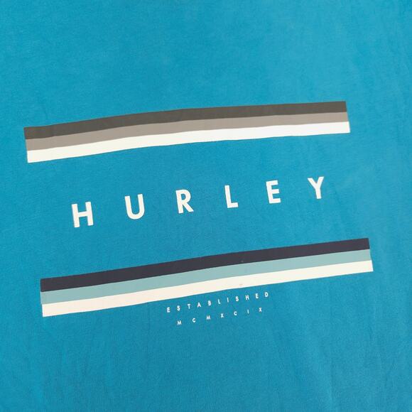 Hurley Casual Crew Neck Graphic T-Shirt Mens Size Large L Blue - Picture 4 of 10